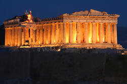 Excursión nocturna de Atenas con cena griega