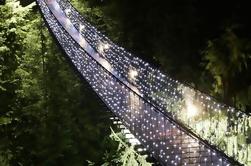 Aventura de las maravillas del invierno en el puente colgante Capilano de Vancouver