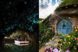 Hobbiton Movie Set en Waitomo Glowworm Caves Day Trip van Auckland