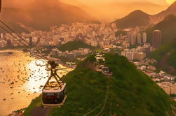 Cristo Redentor e Pão de Açúcar Montanha Pôr do Sol